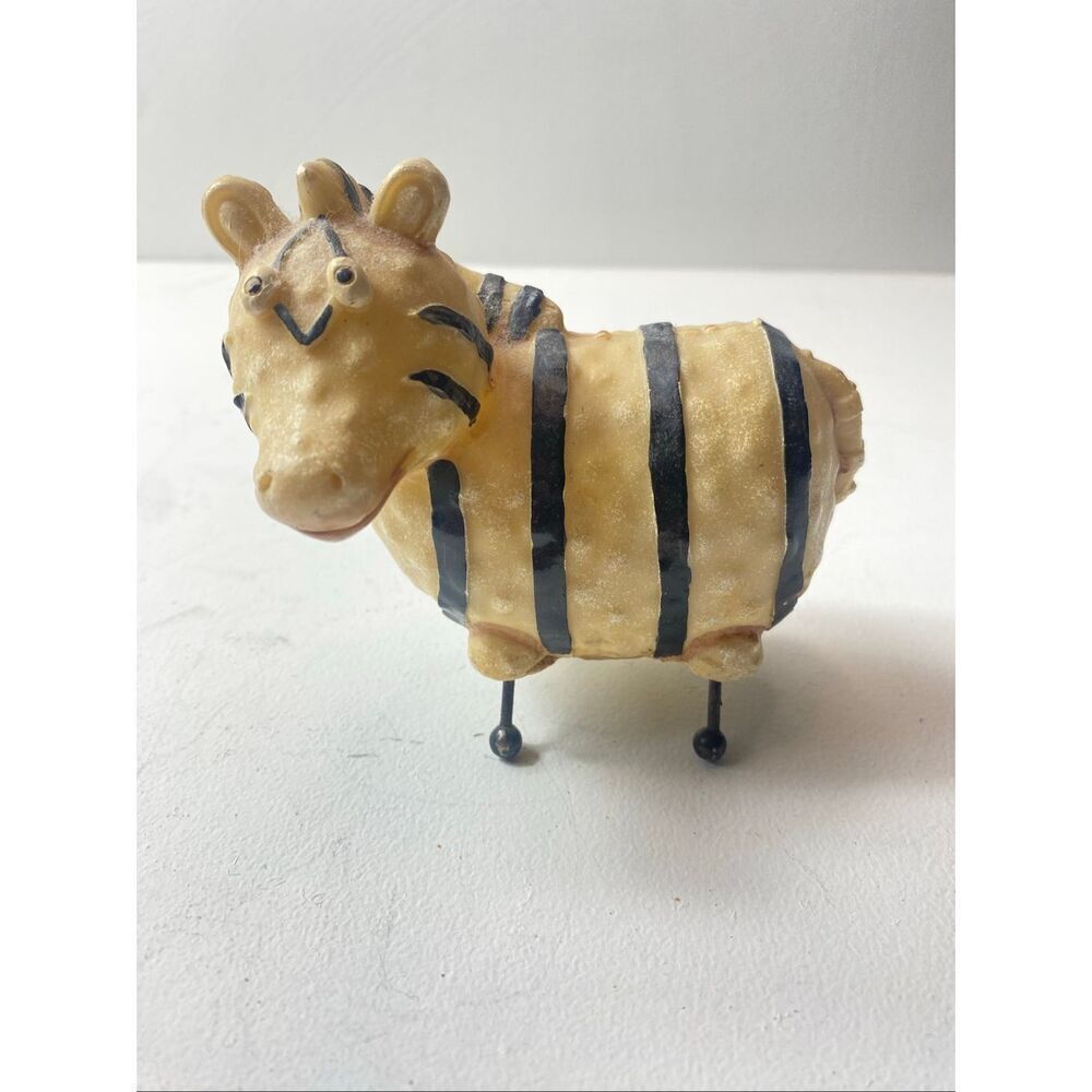 Mini Zebra Figurine Plastic Resin Look Thin Legs Safari Animal Boho Decor